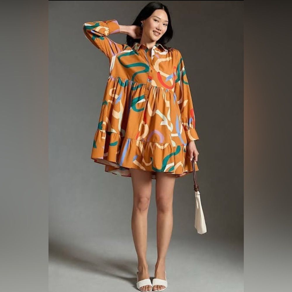 Anthropologie Abstract Mini Dress